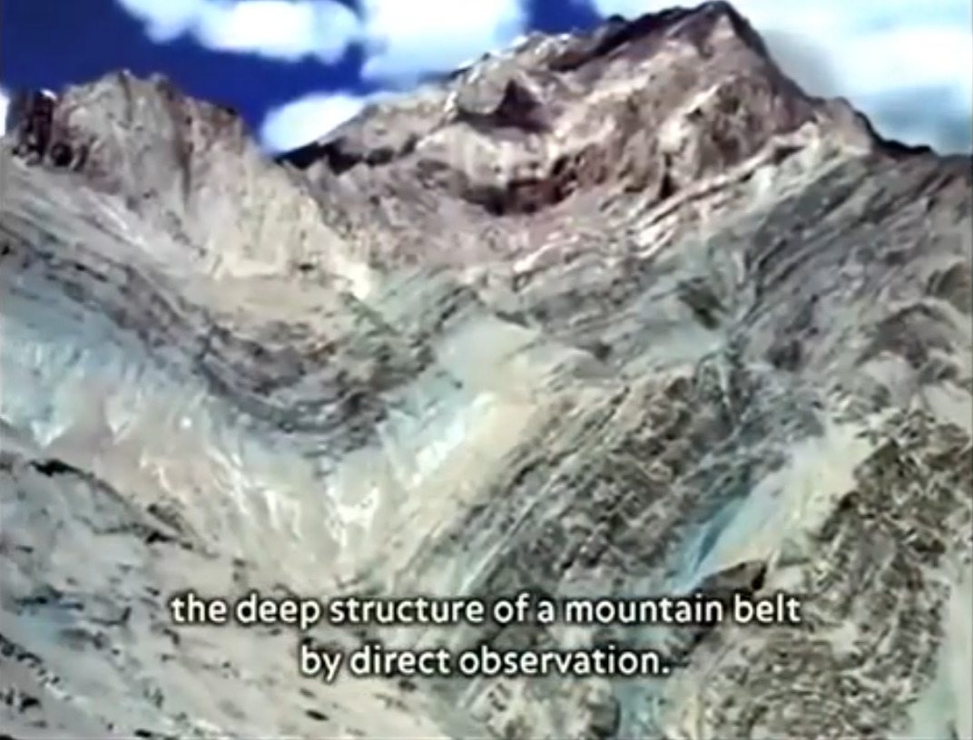 It's very difficult to understand the deep structure of a mountain belt by direct observation.